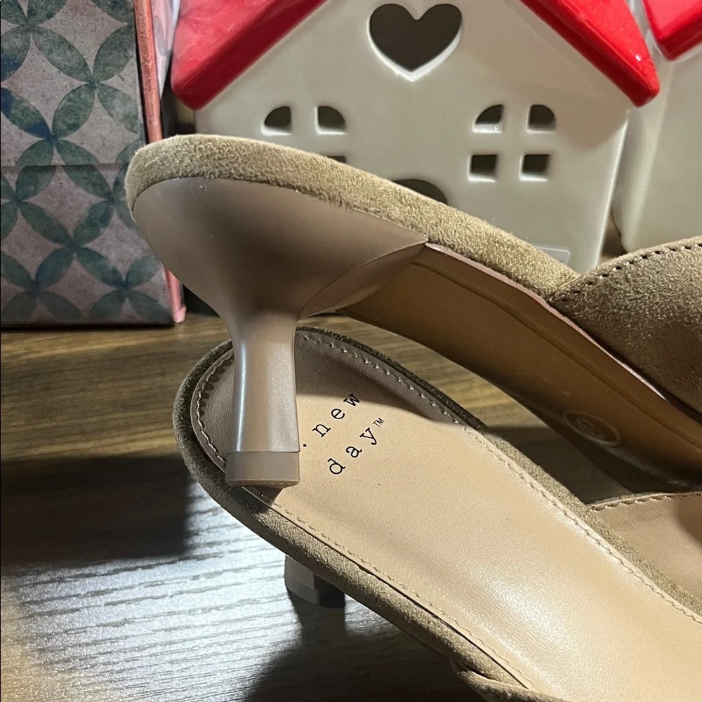 A New Day Brown Mules with Gold Accent - Picture 3 of 5